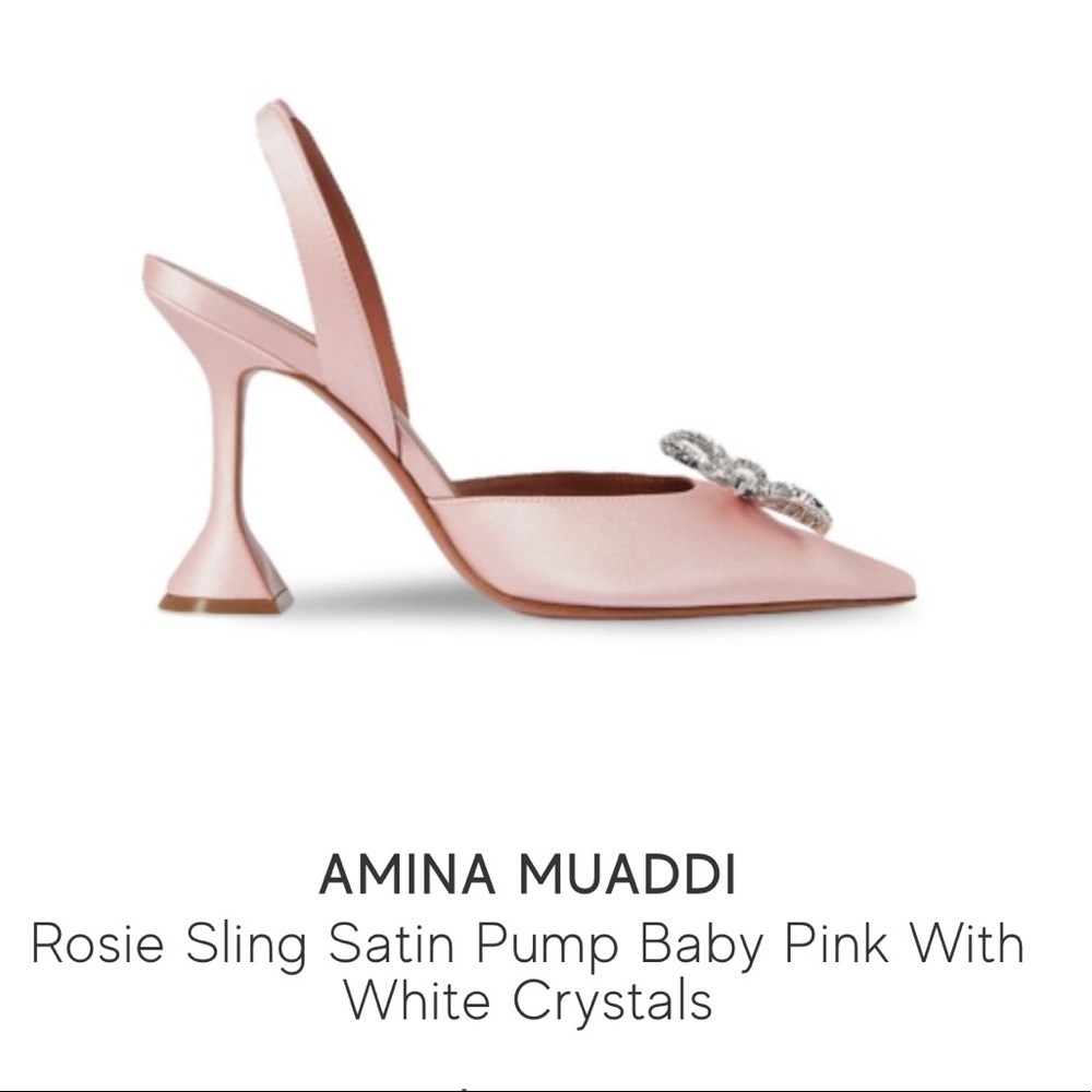 NWT Amina Muaddi Rosie Slingback Light Pink 40